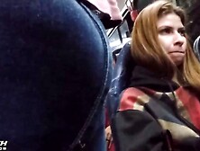 Bulge Flash On Sweet Girl In Bus She Out Of Contro