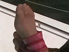 Sucking toes in fishnets is our fetish