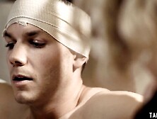 Mama helps her injured and disappointed teen stepson to get off