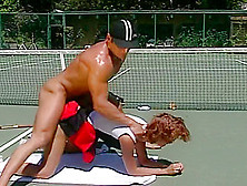 Love Serving Facial Surprise Out On Tennis Court