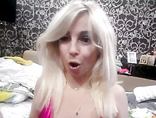 I'm A Very Hot Blonde In Pink Latex And Playing With Holes!