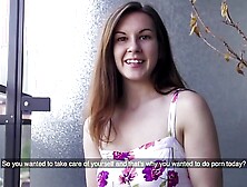 CASTING FRANCAIS - First time porn audition with fine French Canadian newbie