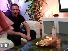 Jane Darling gets caught by 3 huge dicks with double