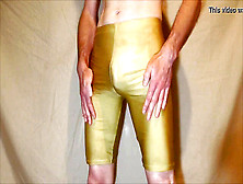 Golden Lycra Cut-Offs Get Boned Rock Hard