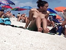 Beautiful Latina Showing Her Pussy On Nude Beach