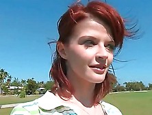 Golfing Redhead Milf In Action