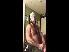 Hairy Lumberjack Shows Off His Cock No Cum