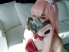 Fuck 02 zero 2 in Red Bunny Costume and Fishnet