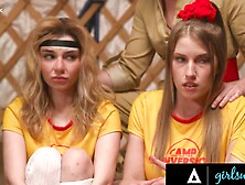 GIRLSWAY four HOTTIE CAMP COUNSELORS TURN ORGIES WITH MAJOR Lesbians Scissoring With the Naughty CAMPERS!