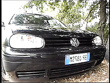 Fantastic Young Blonde Sucks in the Car the Big Cock That Cums Inside Her Pussy