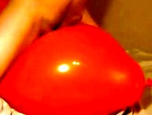 Twink Humping And Cumming On An Inflatable Orange Balloon