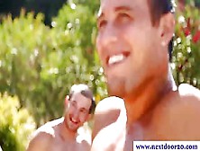 Jocks In Group Outdoors Sucking