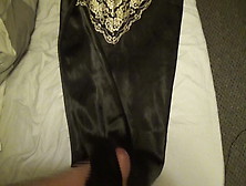 Black Satin Gown Jerk Off