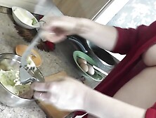 Nude Kitchen Naked Step mommy Milf Dubarry Without Panties In Stockings On High Heels Cooks Next Dish - Teaser Video