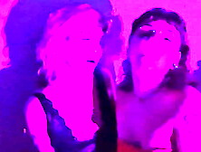 Candy Crush, Queen Kimi, Von Poison and Luna Olvr smoking with their feet, stripping and kissing