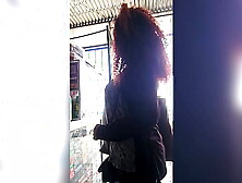 Older MILF with curly hair is caught in a warehouse,  she agrees to let him break her behind until her stomach hurts in exchange