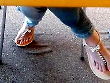 Candid Asian Teen Library Feet In Sandals 2