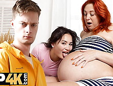MATURE4K.  Attractive pregnant belly turned Amelia Ost on and turned out into a threesome