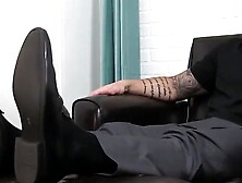 Silver Fox Worship - Old Man Adoring Young Stud's Feet