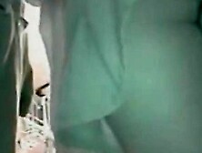 Short skirt and white thong on upskirt video in public place