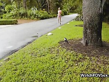 Sexy jogger joins couple for hot threeway
