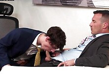 Intogaysex - Office Boss Gets Bareback Banged In Ass By His Employee