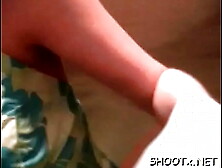 Sassy brunette teenie Tanya's cuchy filled with love stick