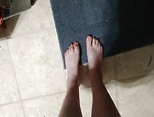 Foot Fetish: White Girl Sock Removal After Long Day On Feet