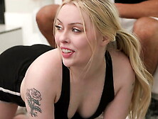 Spoilt Teeny Haley Spades Tempts Personal Trainers Into DP Threesome GP3081