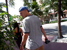 Breathtaking golden-haired with large melons picked up and drilled