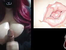 Corpulent rock watching Comics and playing with her large melons