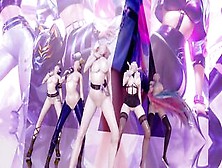 [Mmd] Everglow - Dun Dun Naked Vers.  Ahri Akali Evelynn Kaisa Seraphine