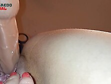 Close Up On Valentina Chili Toy Pussy,  Penis And Dripping Cum