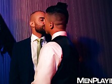 Hunk Bruno Max and Jonathan Miranda taste each others ass at the bar