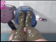 POV VERSION: Bootjob with latex boots = Spunk flow