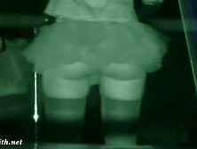 Crazy Halloween bottomless.  Upskirt and real in night club by Jeny Smith