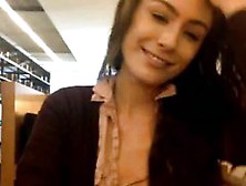 Hot Babe Flashes In Public Library