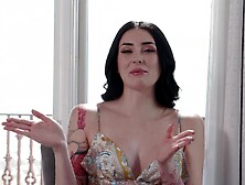 Backstage with the stunning brunette Charlotte Sins,  solo model and pornstar from las vegas.