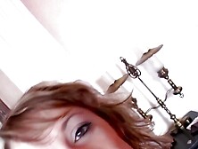 Amateur couple fucking before a camera as the small titty blonde rides him