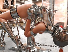 Slave In Metal Bondage