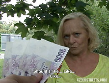 Granny Czech Streets Casting Fuck For Money