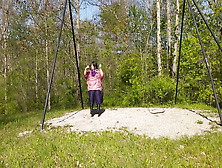 Molly Swinging In The Park In Her Beautiful Sexy Outfit