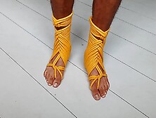 (Shibari) Feet Bondage.  Self Tie Rope Boots For Your Foot.  (Bdsm)