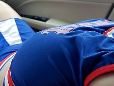 Cheerleader with Monstrous Boobs lets Me Play with Her in the Car