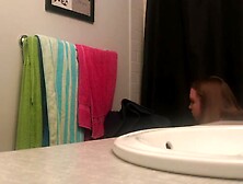 HIGH SCHOOL SWEETHEART caught on hidden camera in washroom for shower