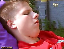 Handsome 18 Year Old Blond Boy With Big Cock In The Lawn Jerks Off And Cums