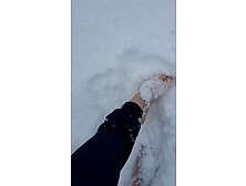 Barefoot Snow Winter Cold Walking