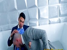 Jock Executive Has His Cock Sucked Before Fucking His Man