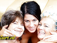 Horny Teen Rashina Invited A Lesbian Mature Couple Over For Hot Threesome