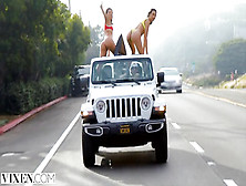 two best Friends go West for a Threesome Sex Coitus